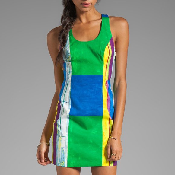plenty by TRACY REESE Multicolor Abstract Watercolor Print Shift Mini Dress 2 XS - Picture 1 of 13